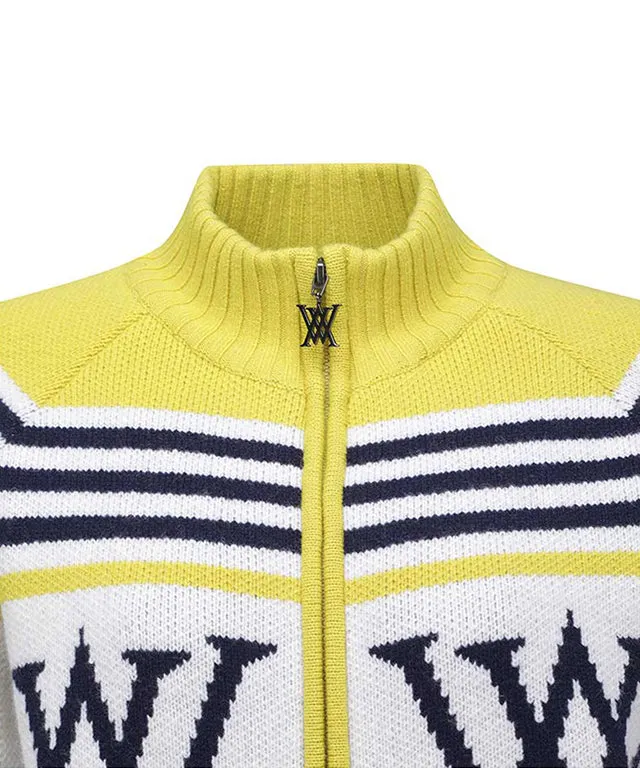 ANEW Golf: Women Logo Point Cardigan - Mustard