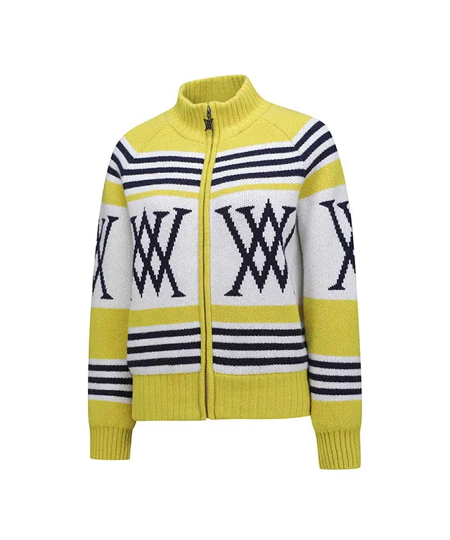 ANEW Golf: Women Logo Point Cardigan - Mustard