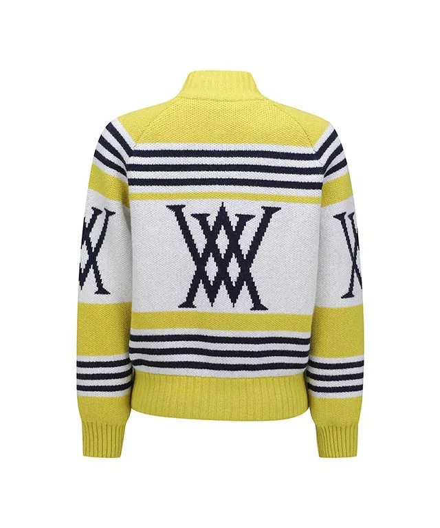 ANEW Golf: Women Logo Point Cardigan - Mustard