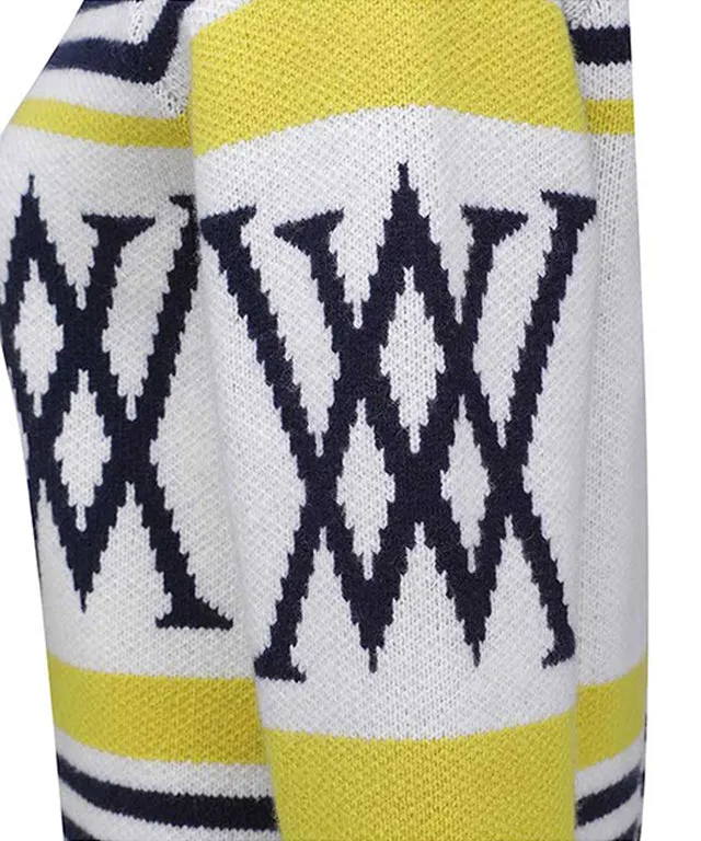 ANEW Golf: Women Logo Point Cardigan - Mustard