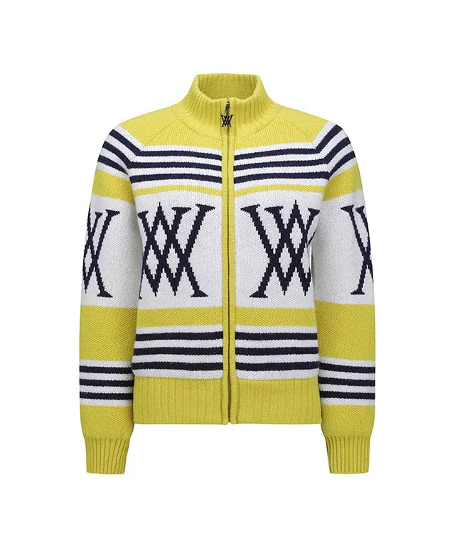 ANEW Golf: Women Logo Point Cardigan - Mustard