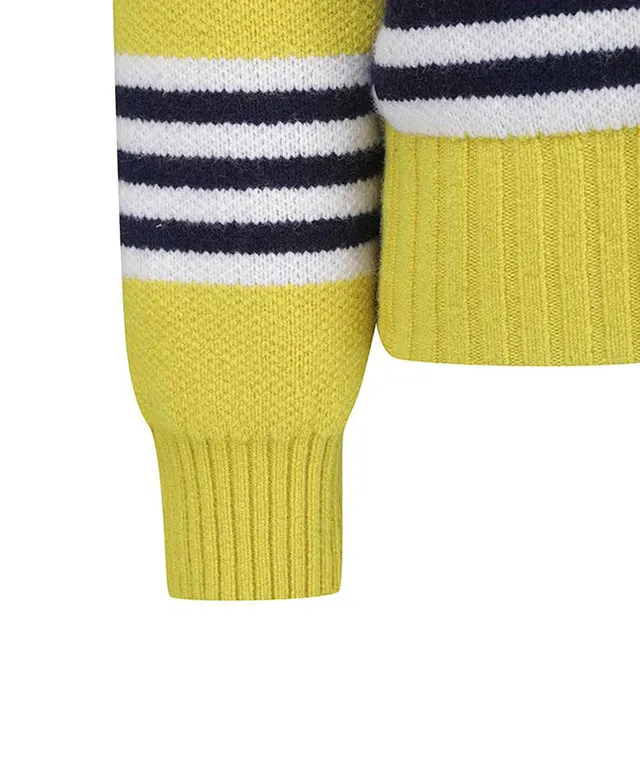 ANEW Golf: Women Logo Point Cardigan - Mustard
