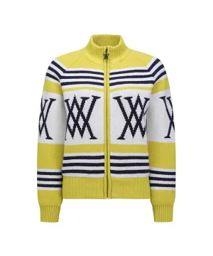 ANEW Golf: Women Logo Point Cardigan - Mustard