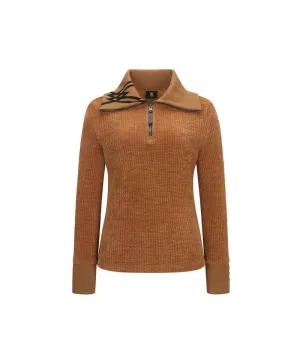 ANEW Golf Women Logo Point Collar L/TS - Camel