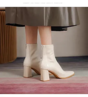 Ankle Luxe™ | Short Leather Pointed Ankle Boots | Genuine Leather, Sleek Design & Comfortable Fit