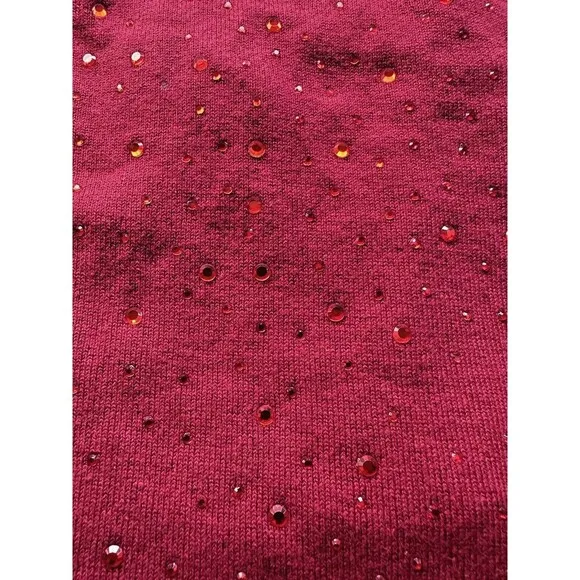 Anne Klein Women's Plus Size Sweater Embellished  Long Sleeve Titian Red Size 0X