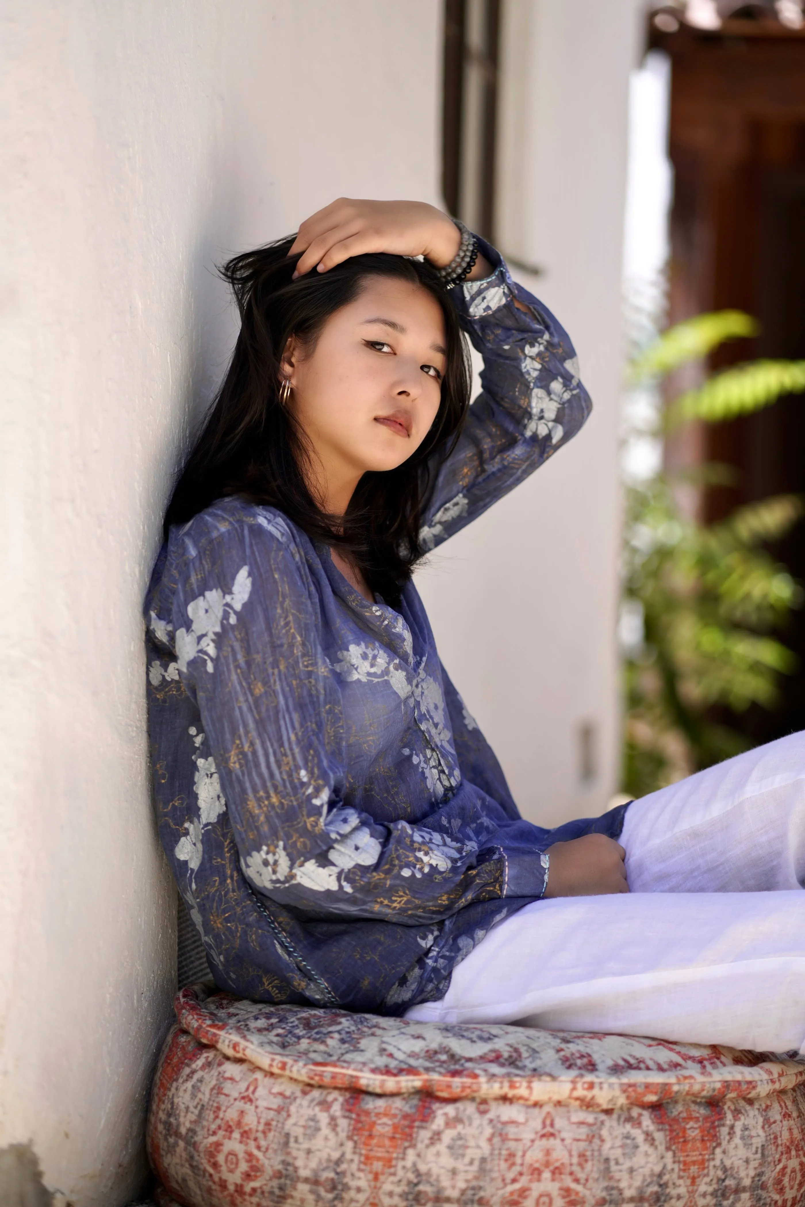 Anoushka Metallic Block Print Top