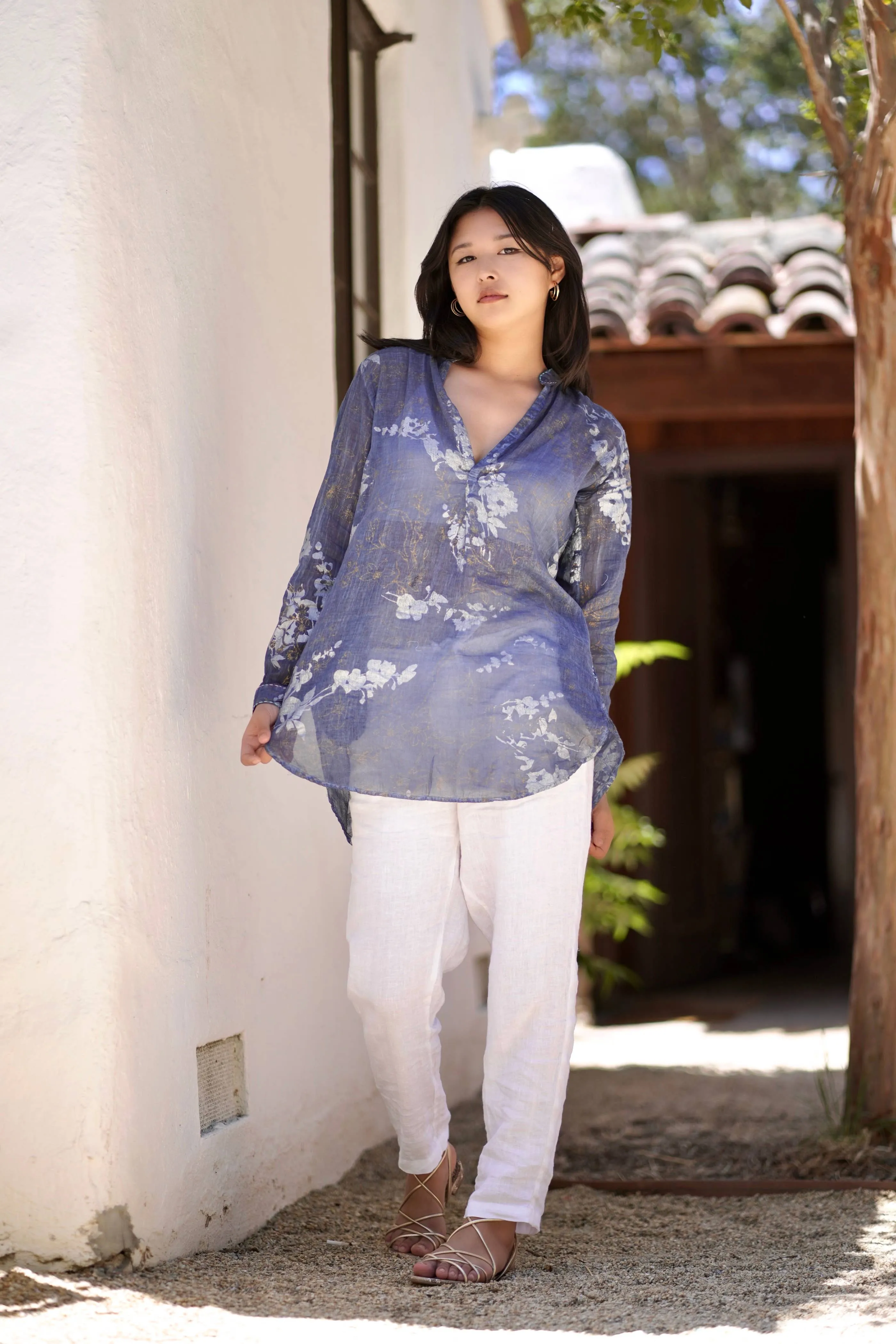 Anoushka Metallic Block Print Top
