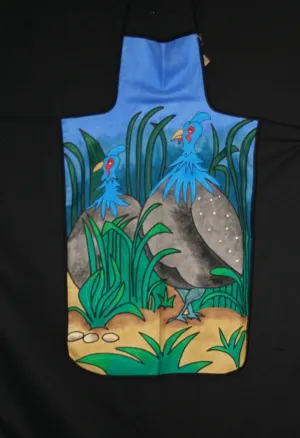 Apron Guinea Fowl Hand Painted Original Art South Africa