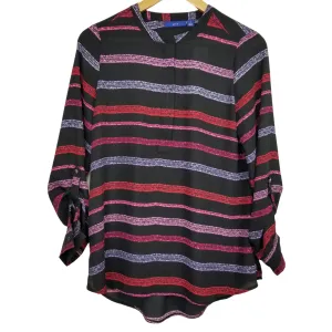 Apt.9 Black Purple Printed Blouse
