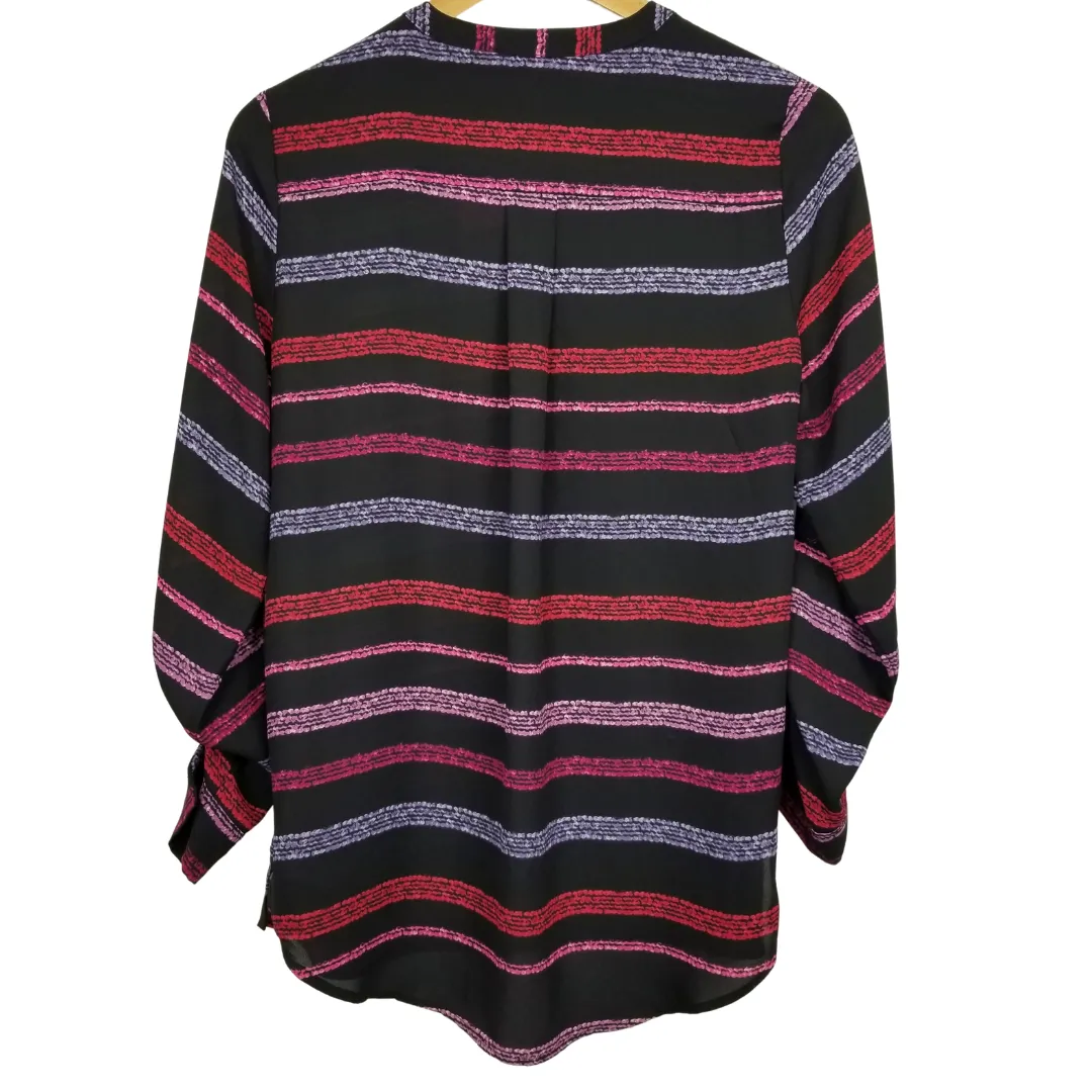 Apt.9 Black Purple Printed Blouse