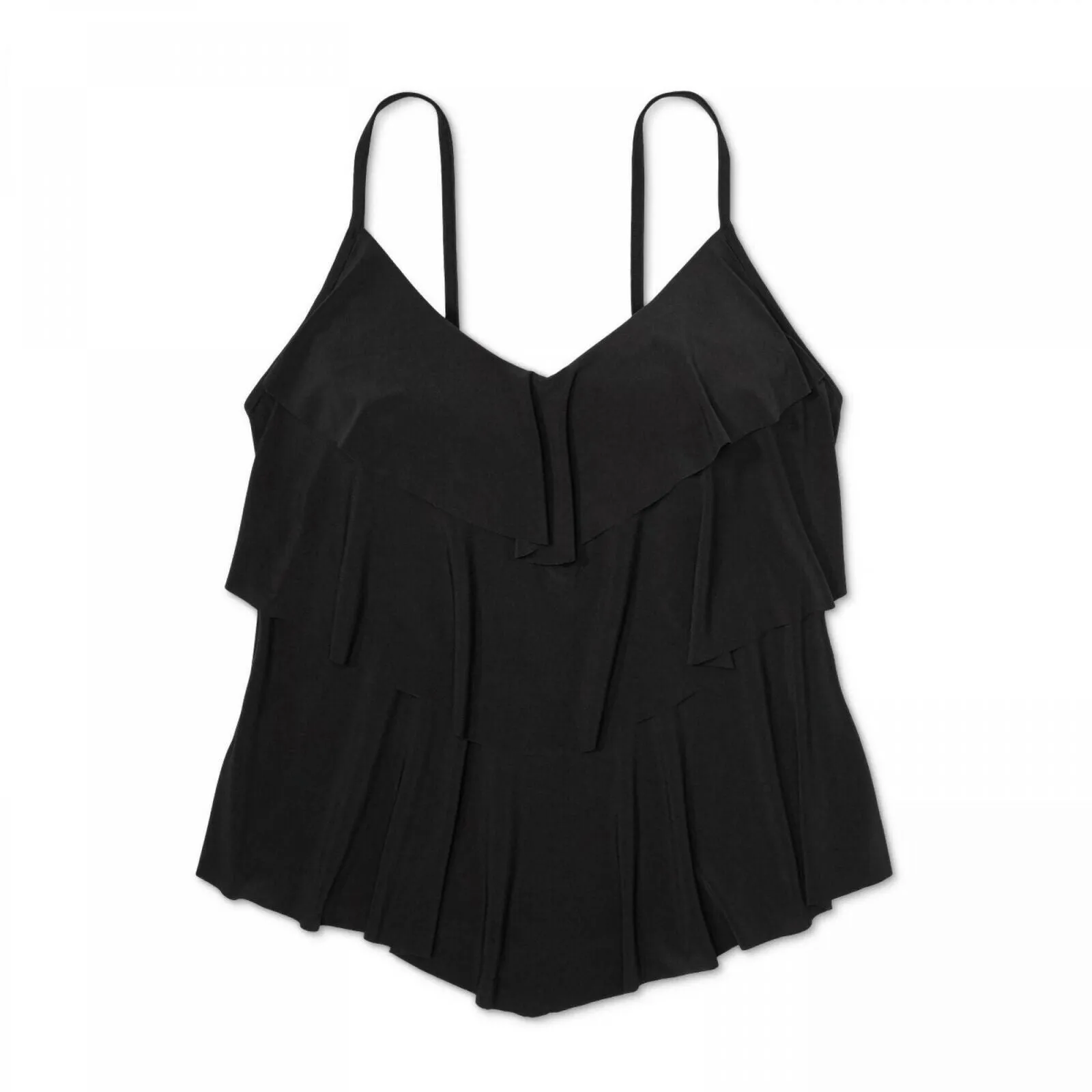 Aqua Green Women's Ruffle Tiered Tankini Top
