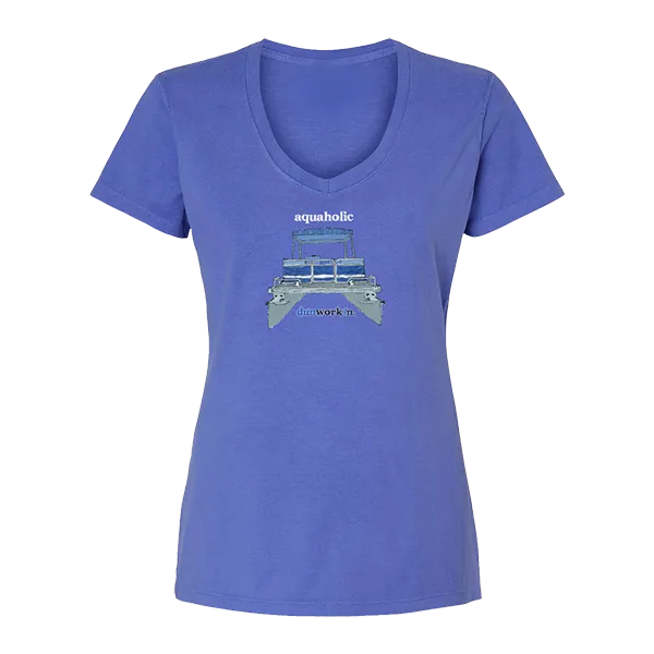 Aquaholic Pontoon Boat Women's SS V Neck