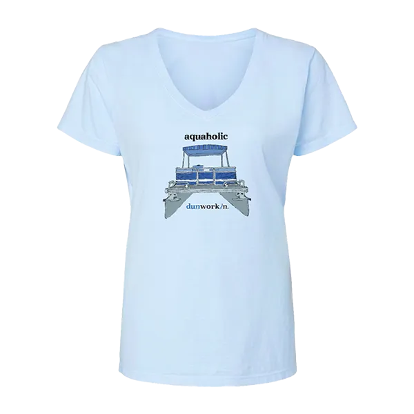 Aquaholic Pontoon Boat Women's SS V Neck