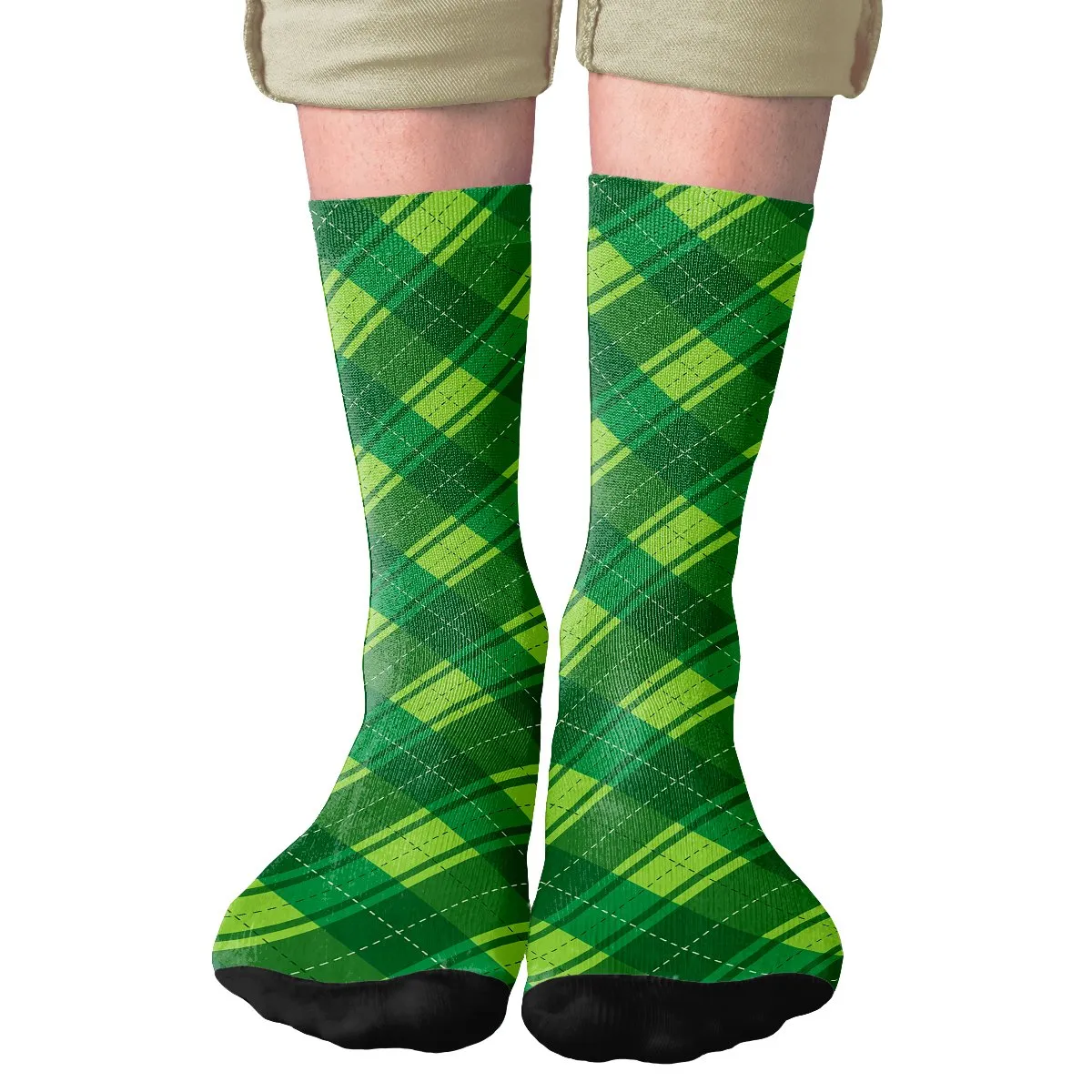 Argyle St. Patrick's Day Adult Crew Socks