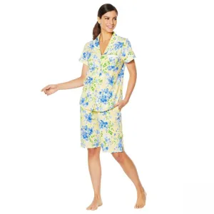 Aria Women's Cotton Jersey Bermuda 2 Piece Short Pajama Set
