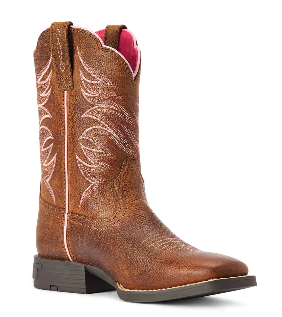 Ariat® Youth Girl's Firecatcher Rowdy Brown Square Toe Boots 10042413