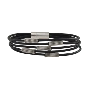 Arpeggio Leather Bracelet - Black