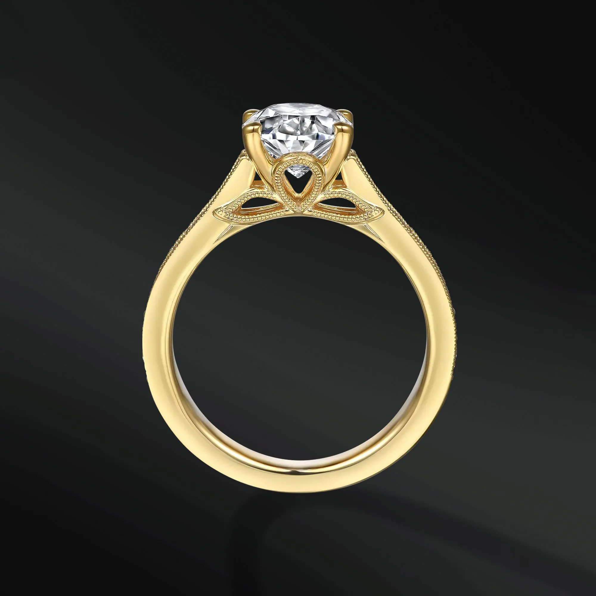Ashley - 14K Gold or Sterling silver Ring for Women | 2CT Certified Moissanite & Muonionalusta Meteorite Engagement Ring | D - Color, VVS1 Clarity