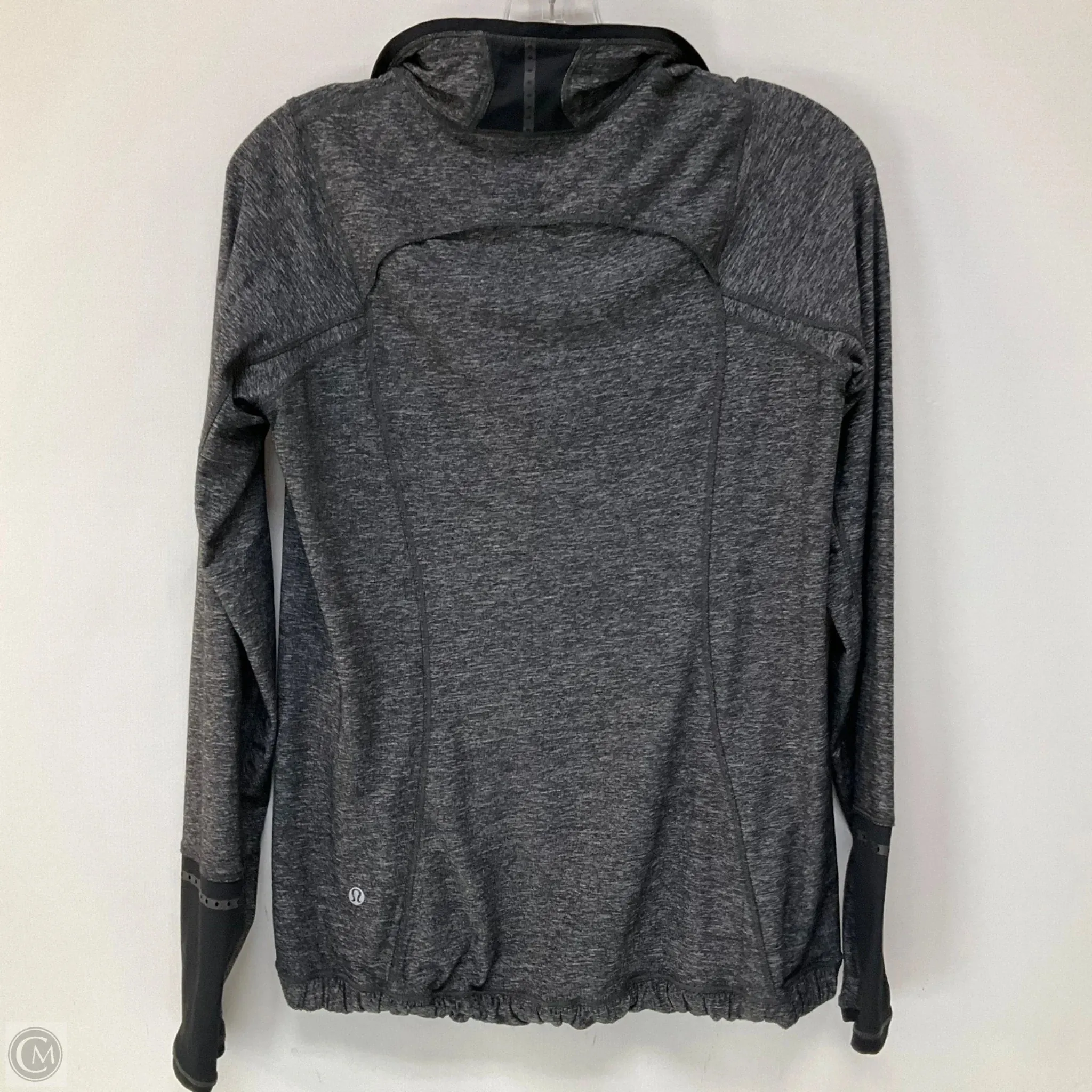 Athletic Top Long Sleeve Collar By Lululemon In Black, Size: S