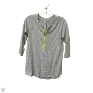 Athletic Top Short Sleeve By Lululemon In Grey, Size: S