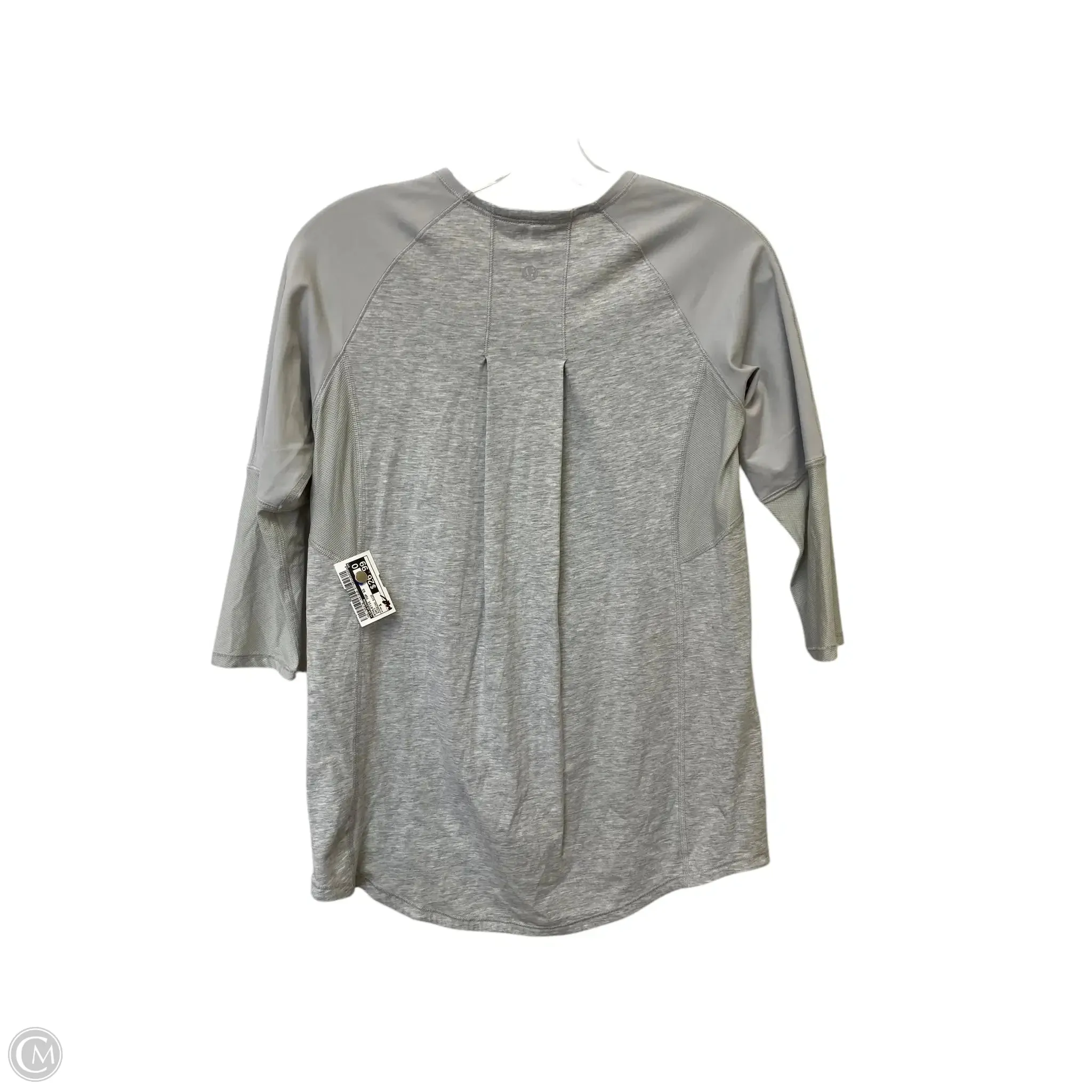 Athletic Top Short Sleeve By Lululemon In Grey, Size: S
