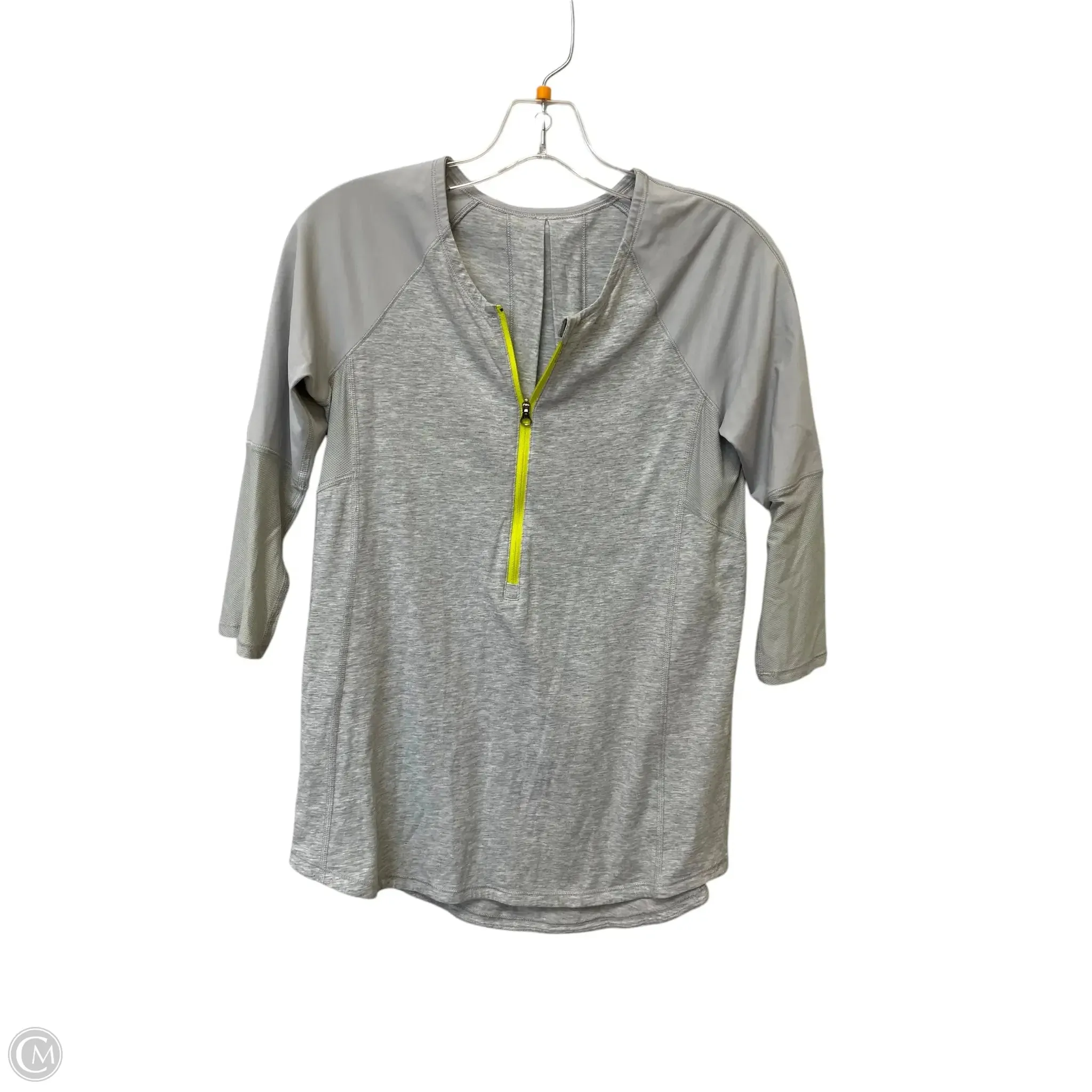 Athletic Top Short Sleeve By Lululemon In Grey, Size: S