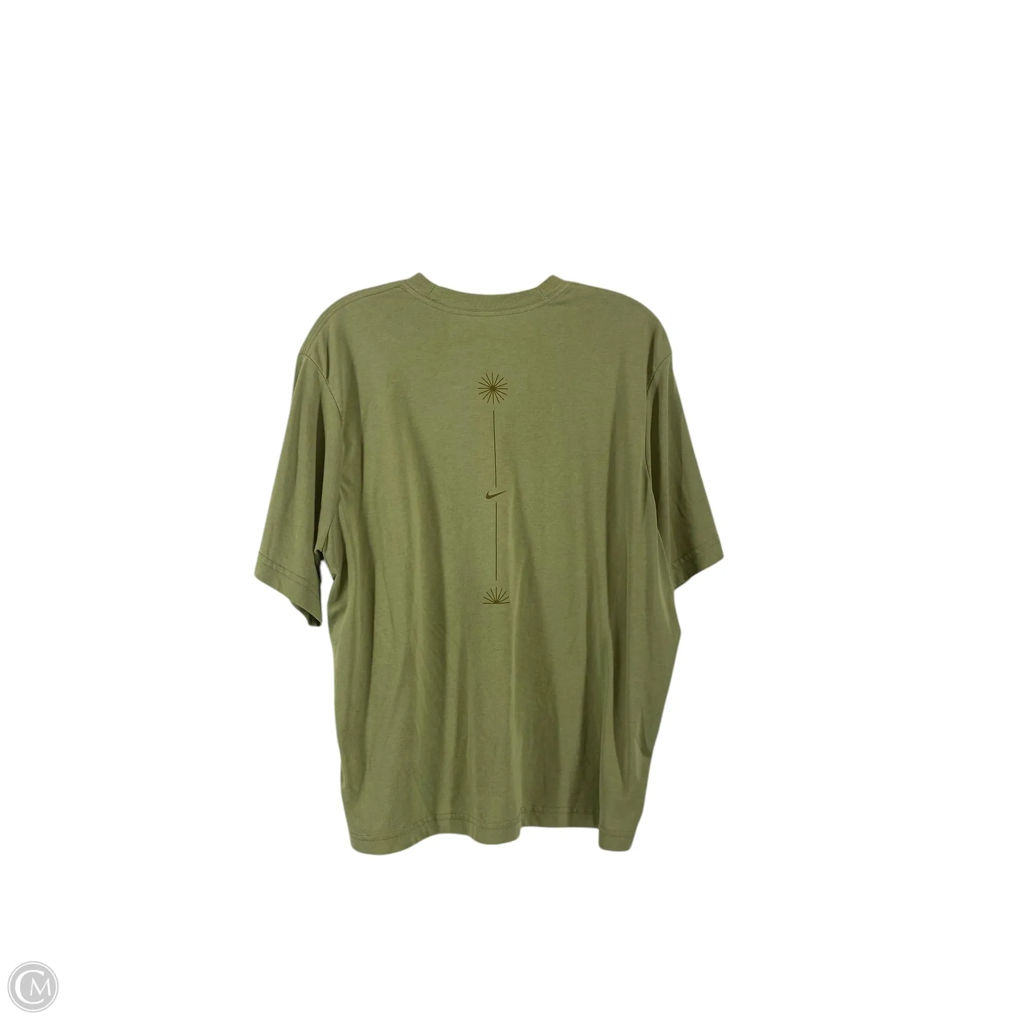 Athletic Top Short Sleeve By Nike In Green, Size: L