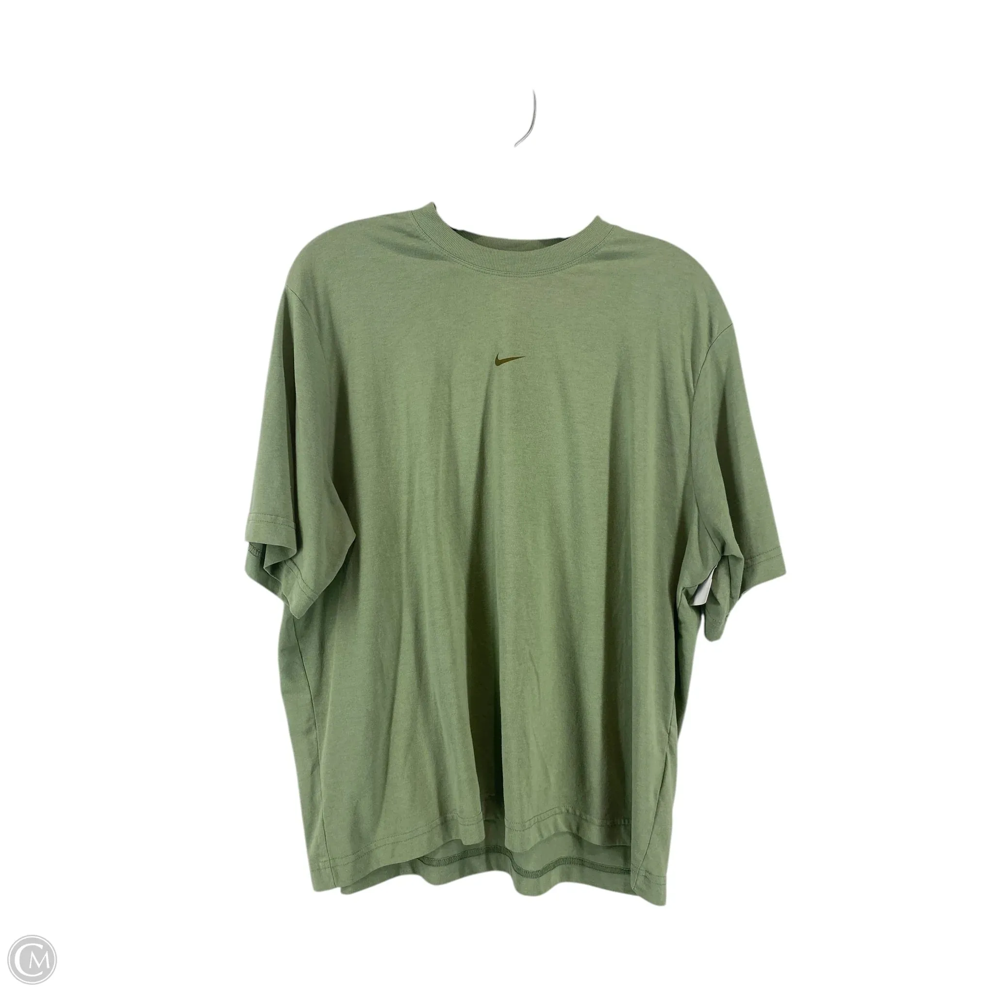 Athletic Top Short Sleeve By Nike In Green, Size: L