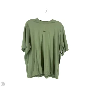 Athletic Top Short Sleeve By Nike In Green, Size: L