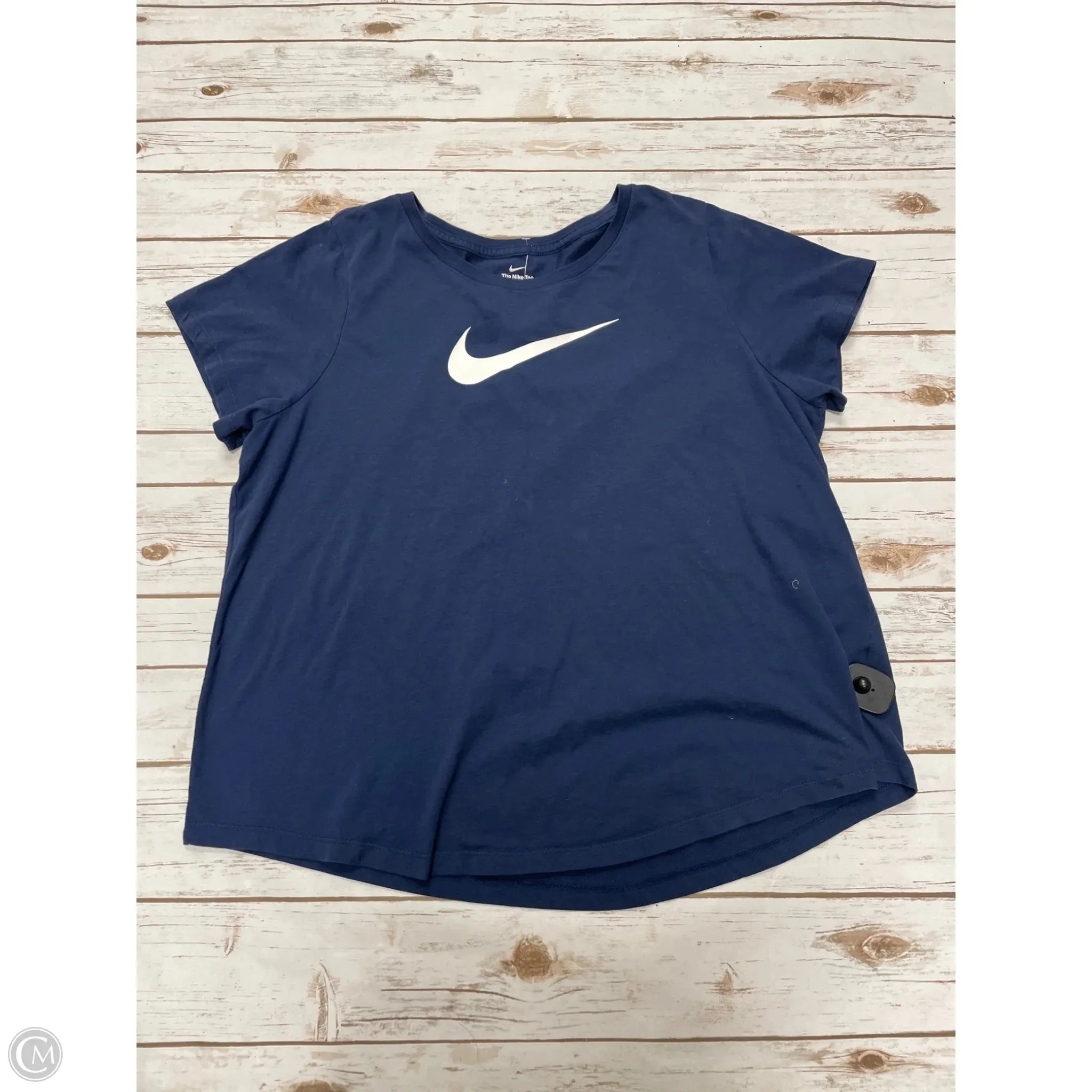 Athletic Top Short Sleeve By Nike In Navy, Size: 2x