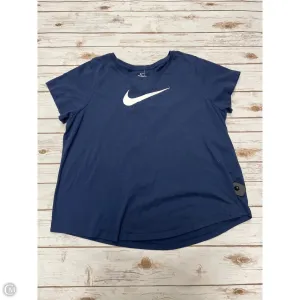 Athletic Top Short Sleeve By Nike In Navy, Size: 2x