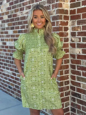 Aubrey Dress (Verdant Mosaic)