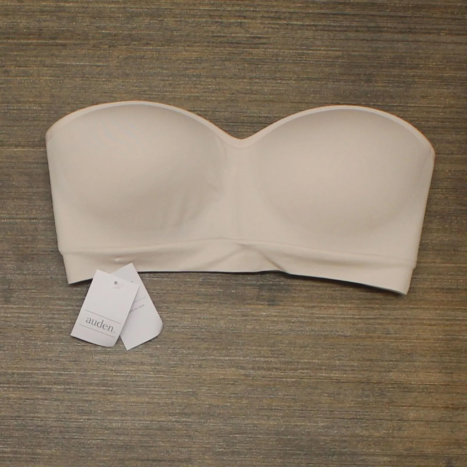 Auden Women's Padded Seamless Bandeau Bra EGGG8 Soft Petal Pink M