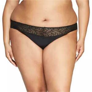 Auden Women's Plus Size Micro Thong With Lace Waistband