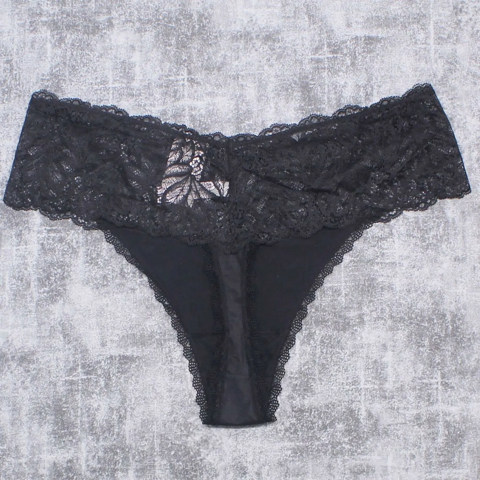 Auden Women's Plus Size Micro Thong With Lace Waistband