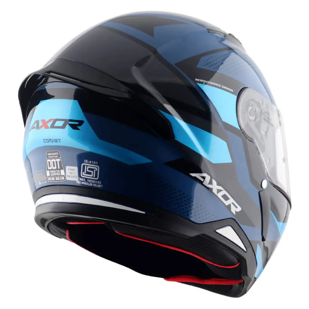Axor Hunter Full Face Helmet Cornet Black / Blue Gloss