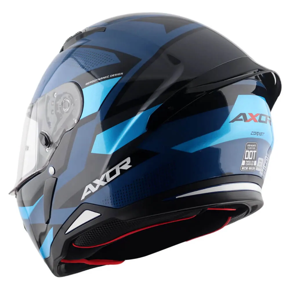 Axor Hunter Full Face Helmet Cornet Black / Blue Gloss