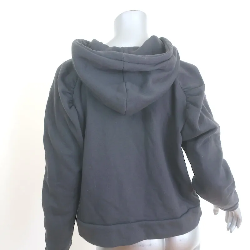Ba&sh Bora Crystal-Embellished Hooded Sweatshirt Gray Size Small