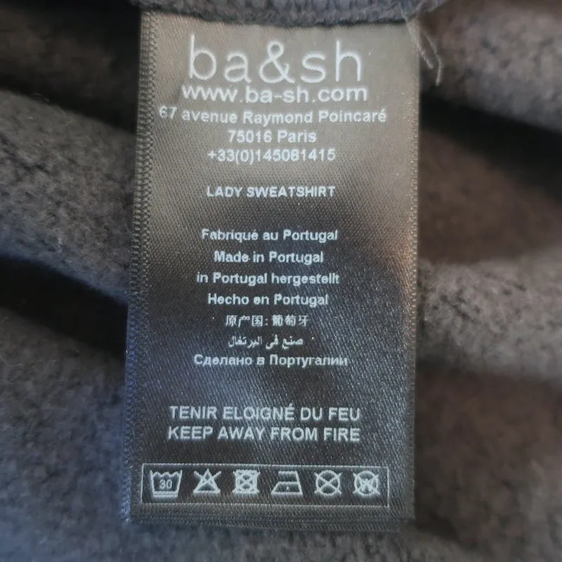 Ba&sh Bora Crystal-Embellished Hooded Sweatshirt Gray Size Small