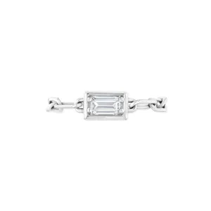 Baguette Diamond Chain Ring | White Gold