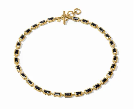 Baguette Tennis Necklace - Obsidian Black