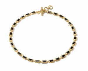 Baguette Tennis Necklace - Obsidian Black