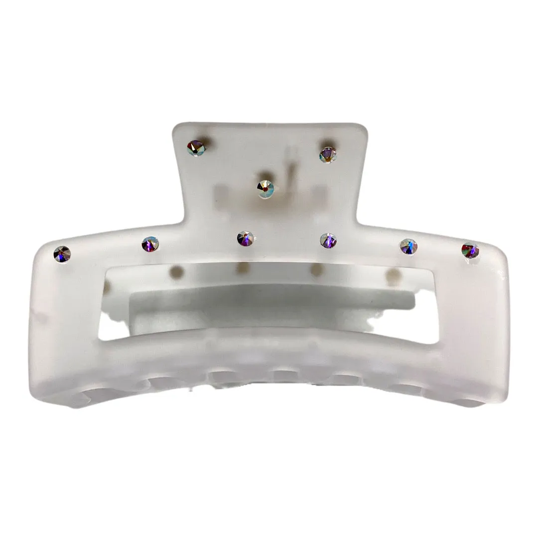 Bari Lynn Swarovski Crystal Frosted Rectangle Claw Clip - 4 Colors