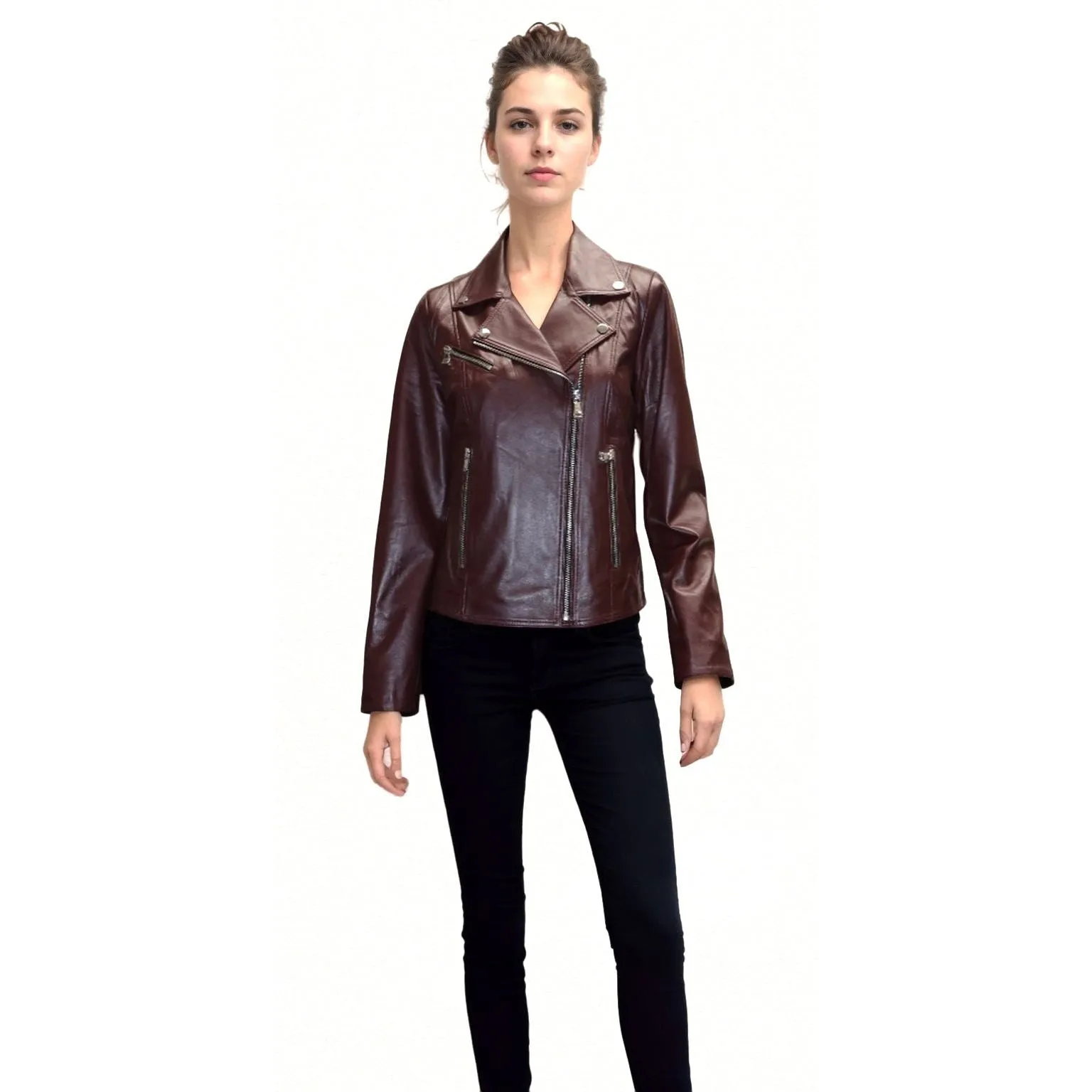 Barya New York Women's Moto Leather Jacket