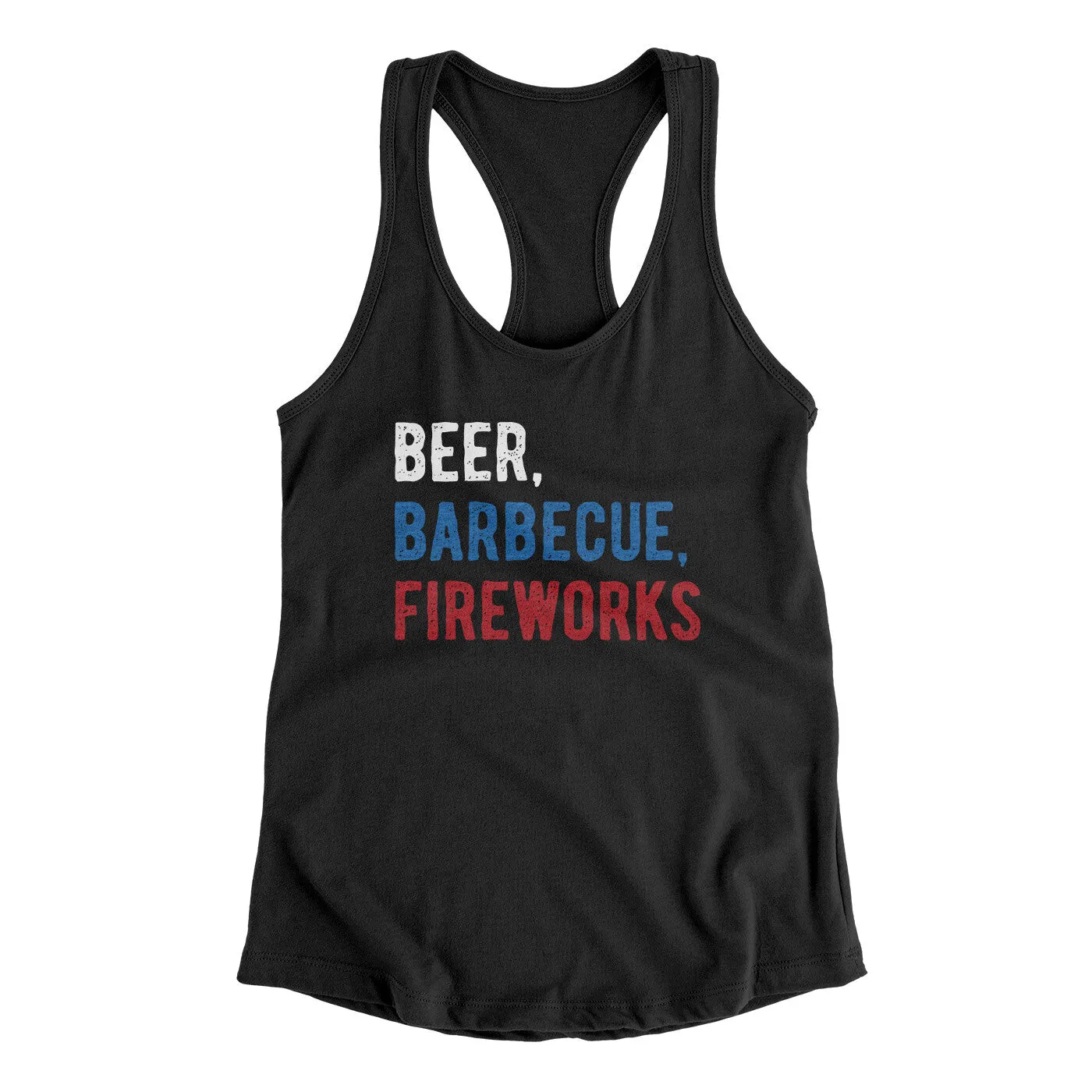 Beer, Barbecue, Fireworks Women's Racerback Tank