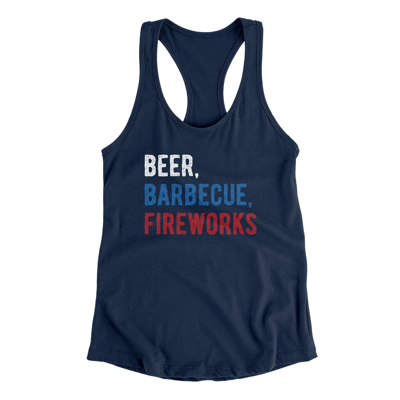 Beer, Barbecue, Fireworks Women's Racerback Tank