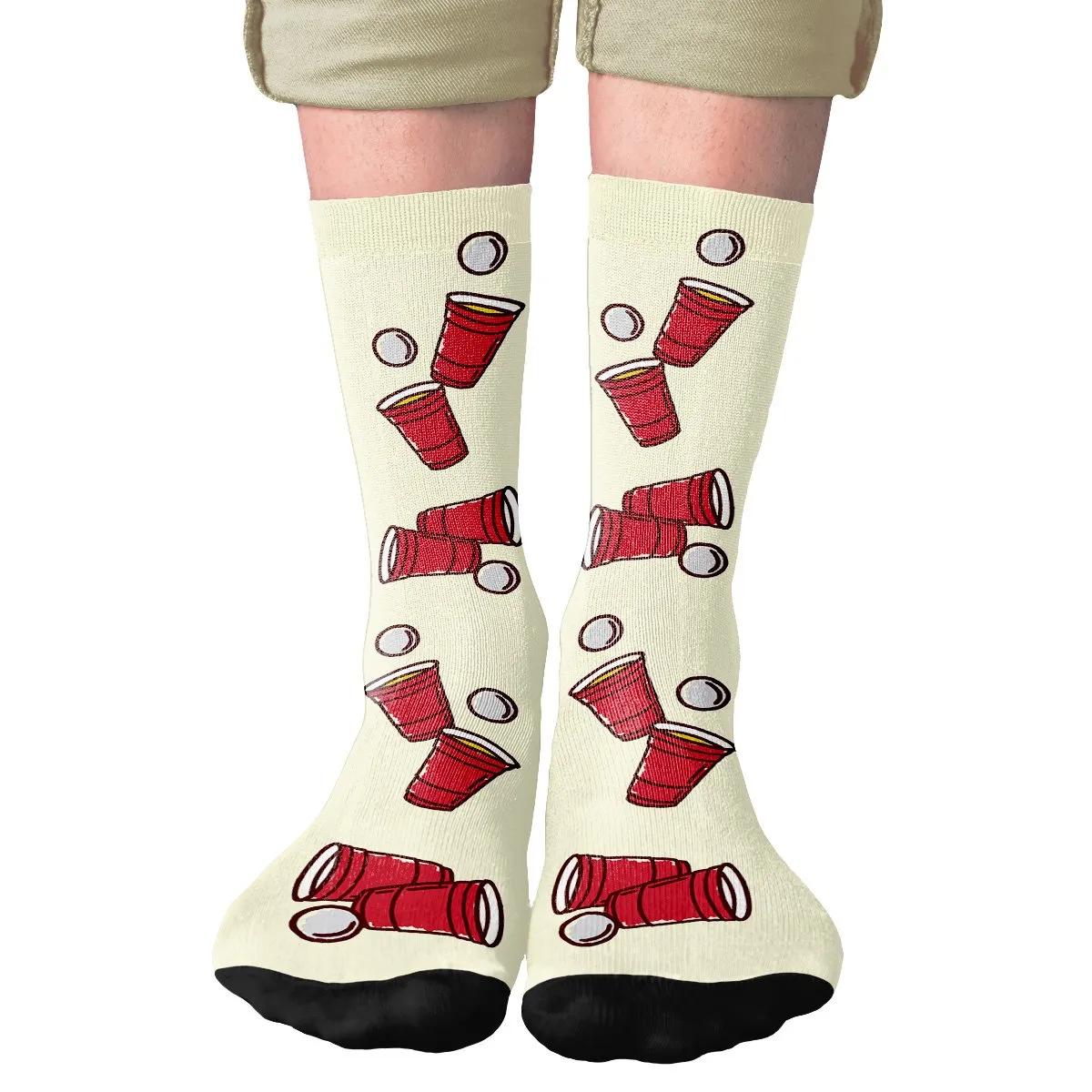 Beer Pong Adult Crew Socks