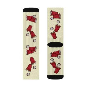 Beer Pong Adult Crew Socks