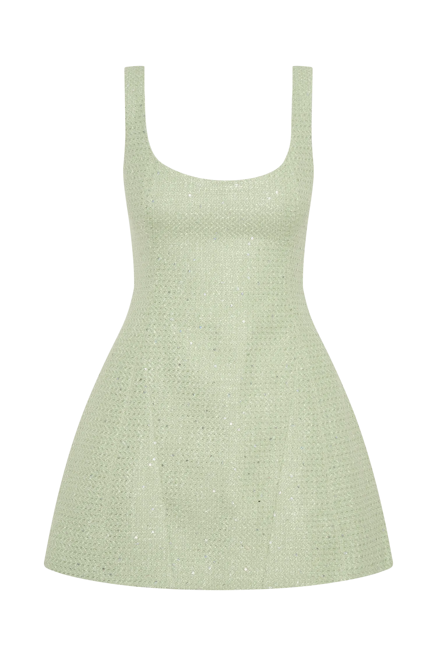 Beth Tweed Mini Dress - Pastel Green